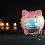 pink and blue pig figurine